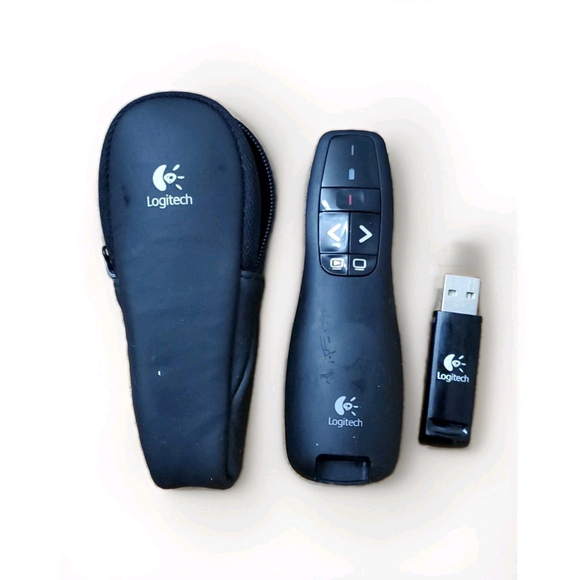 Logitech R400 Wireless Presenter Remote w/ USB Receiver & Case Tested - Picture 1 of 1